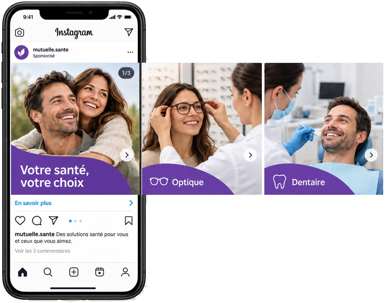 Exemple de carrousel publicitaire Instagram pour Meta Ads